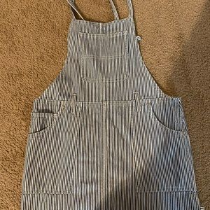 Blue and white pin stripe overall skirt